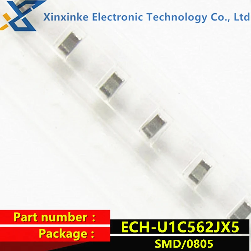 10PCS ECHU1C562JX5 Thin Film Capacitor 5600pF 16VDC 5% PPS FILM 0805 5.6nF ECH-U1C562GX5 CBB Polyester Capacitor New Original