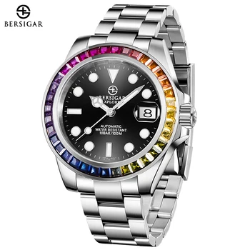 

BERSIGAR Watch for Men Automatic Mechanical Stainless Steel Watch Waterproof 100M Fashion Business Luxury Relogio Masculino