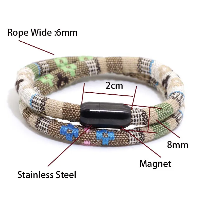 Stainless Steel Boho Rope Bracelet for Men
