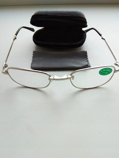 Design Reading Glasses Men Women Folding Spectacles Frame Silver Metal +1.0-+4.0
