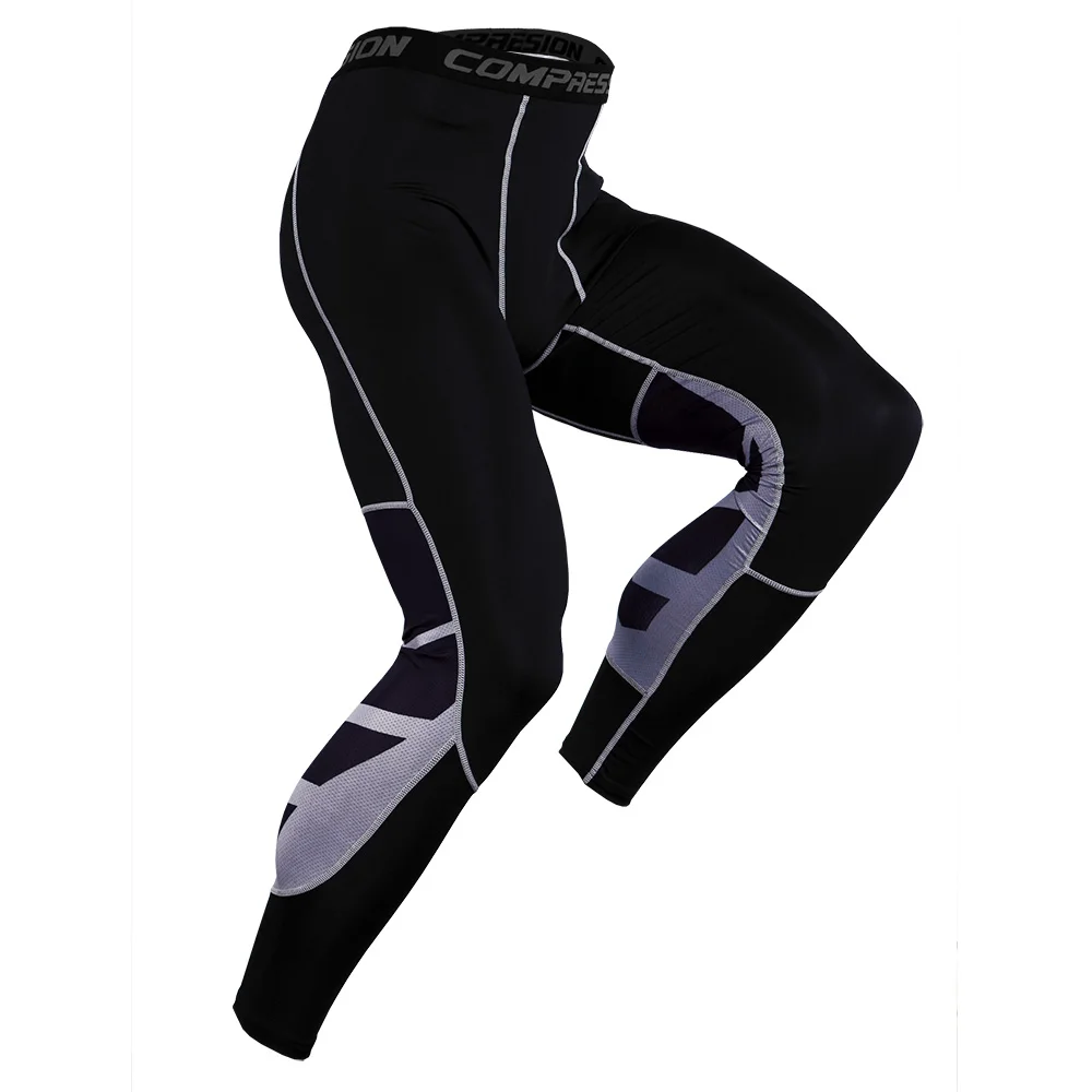 Мужские Компрессионные Леггинсы для фитнеса спортивные штаны быстросохнущие обтягивающие брюки для бодибилдинга и тренировок обтягивающие Мужские штаны для бега