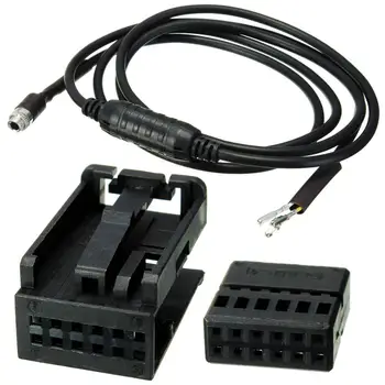 

AUX Auxiliary Wire 3.5mm 12PIN Black Audio Female Music Cable For BMW E60 E63 5 6 Series 550i 520d 525d 525xd 530d 530xd