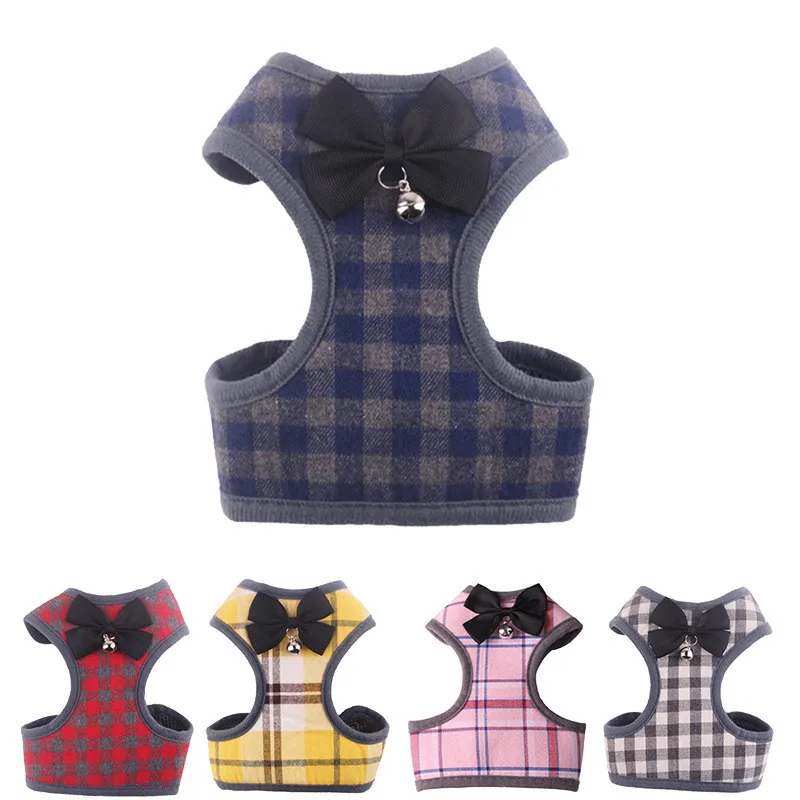 

Spring and Summer Bow Dog Harness Traction For Pet Small Dog Clothes Red Yellow Gray Chest Back Drawstring For Pet Supplies