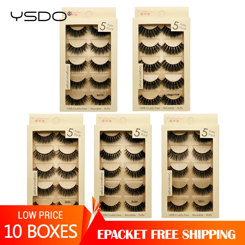 

YSDO 50 Pairs Wholesale eyelashes natural long 3d mink eyelashes false eye lashes makeup mink lashes eyelash extension maquiagem