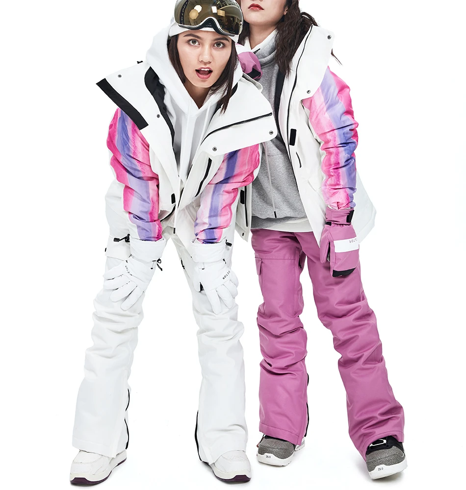 Очень большой размер Толстый Лыжный комплект одежды для сноуборда зимний спортивный теплый водонепроницаемый ветрозащитный