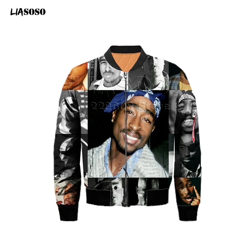 3 Мужская куртка с 3D-принтом раппер, женская модная футболка с рисунком 2pac Tupac/Biggie Smells, Harajuku, футболки, homme, куртка для полета - Цвет: 3