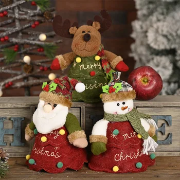 

Christmas Apple Bag Non-Woven Fabric Candy Bags Cartoon 3D Doll Gift Holder Party Ornament Christmas Atmosphere Decoration