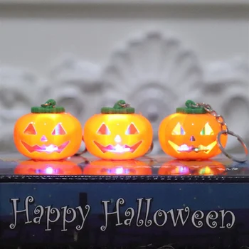 

LED Mini Pumpkin Light Keychain Mini Cute Keyring Light Toy Key Ring Chain Gift For Children Kids Halloween Decoration