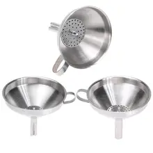 Прочная нержавеющая сталь консервирующая жидкость Воронка для порошков w/съемное сито