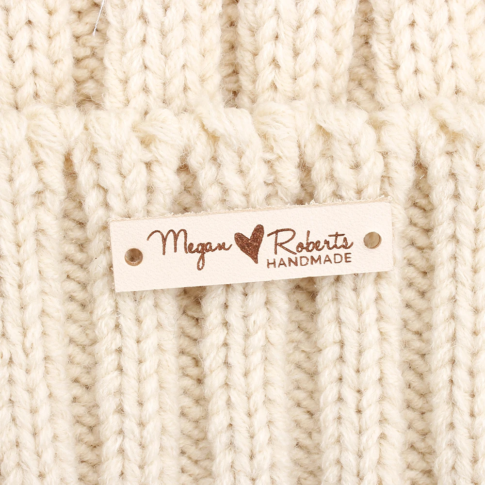 

Handmade, Leather Tags, personalized tags, knit labels, Custom Name, Custom Design, Name Tags, Gift, Clothing Labels (PB3156)