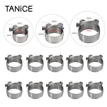 

TANiCE 10 PCS Stainless Steel Hose Clamps High Quality Clamping Strap For Heavy Duty Exhaust Turbocharged Car 35mm 39mm 47mm