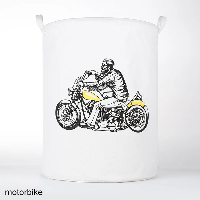 motorbike Большая емкость бочки для хранения мелочей Водонепроницаемая корзина для белья многофункциональная 40*50 см складной детский игрушечный Органайзер - Цвет: motorbike