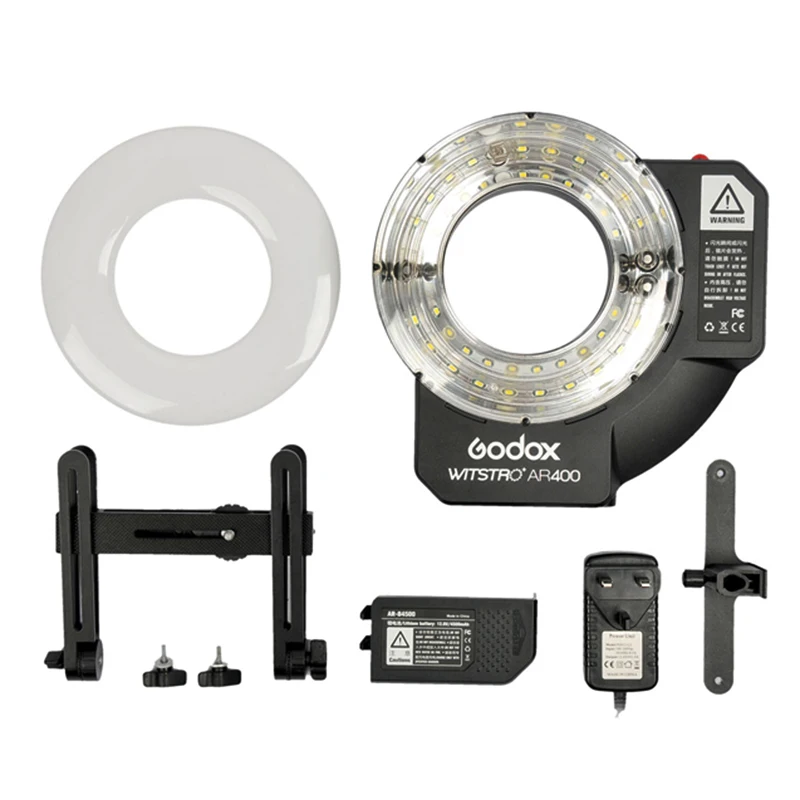 Godox AR400 400 Вт литий-ионный аккумулятор ЖК-панель мощный макро светодиодный кольцевой Вспышка Speedlite видео свет комплект с бесплатной DHL EMS