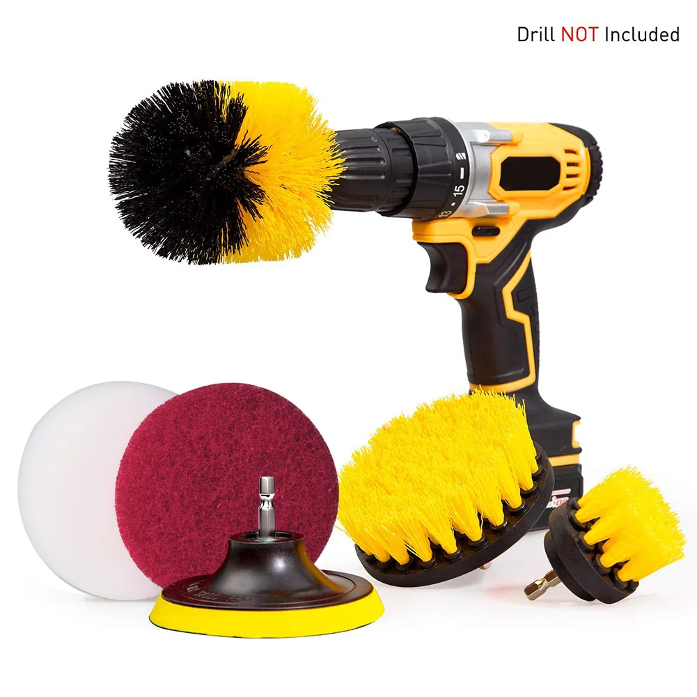 4 Pcs/set Home Drill Attachment Rotating Cleaning Kit Bathroom Time Saving Scrubber Brush Set Power Accessary Household Tools