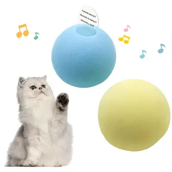 

Pet Cat Ball Toy Automatic Wool Felt Smart Cat Toys Pet Sounding Toys Cat Interactive Chasing Toys For Cats Kitten Pet Supplies