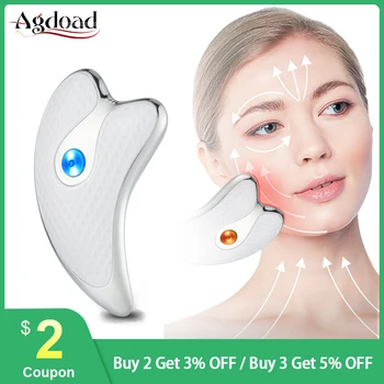 

Facial Massager Blue Red Light Microcurrent Face Lifting Guasha Scraping Vibrating Beauty Device Neck Body Skin Care Tool