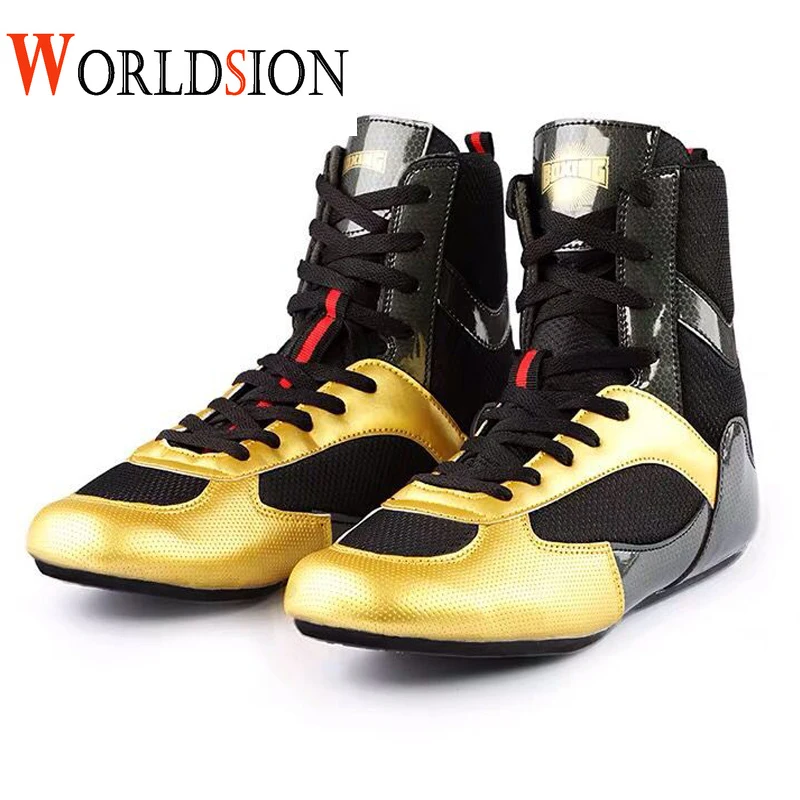 

Mens Training Boxing Shoes Big Size 36-47 Quality Wrestling Shoes Men Light Boxing Sneakers Male Breathable Wrestling Footwear