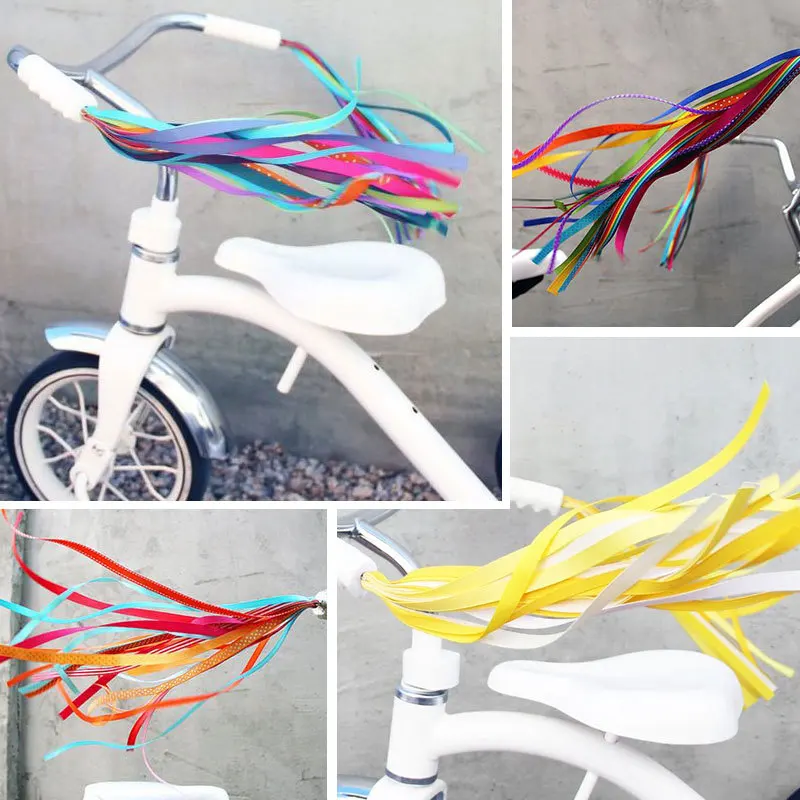 Bicycle Handlebar Tassels Kids Girls Boys Scooter Cycling Colorful Streamers Decoration Ribbon Outdoor Cycling Bike Accessories bike accessory