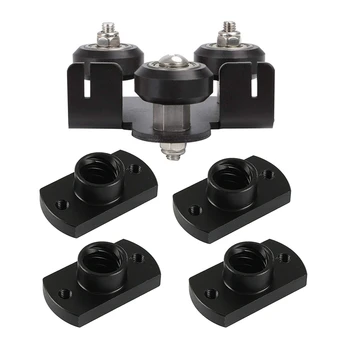 

5 Pcs Accessories: 1 Pcs 3D Extruder Back Support Plate with Pulley & 4 Pcs Z Axis Trapezoid Motor Screw Nuts T8 Nut