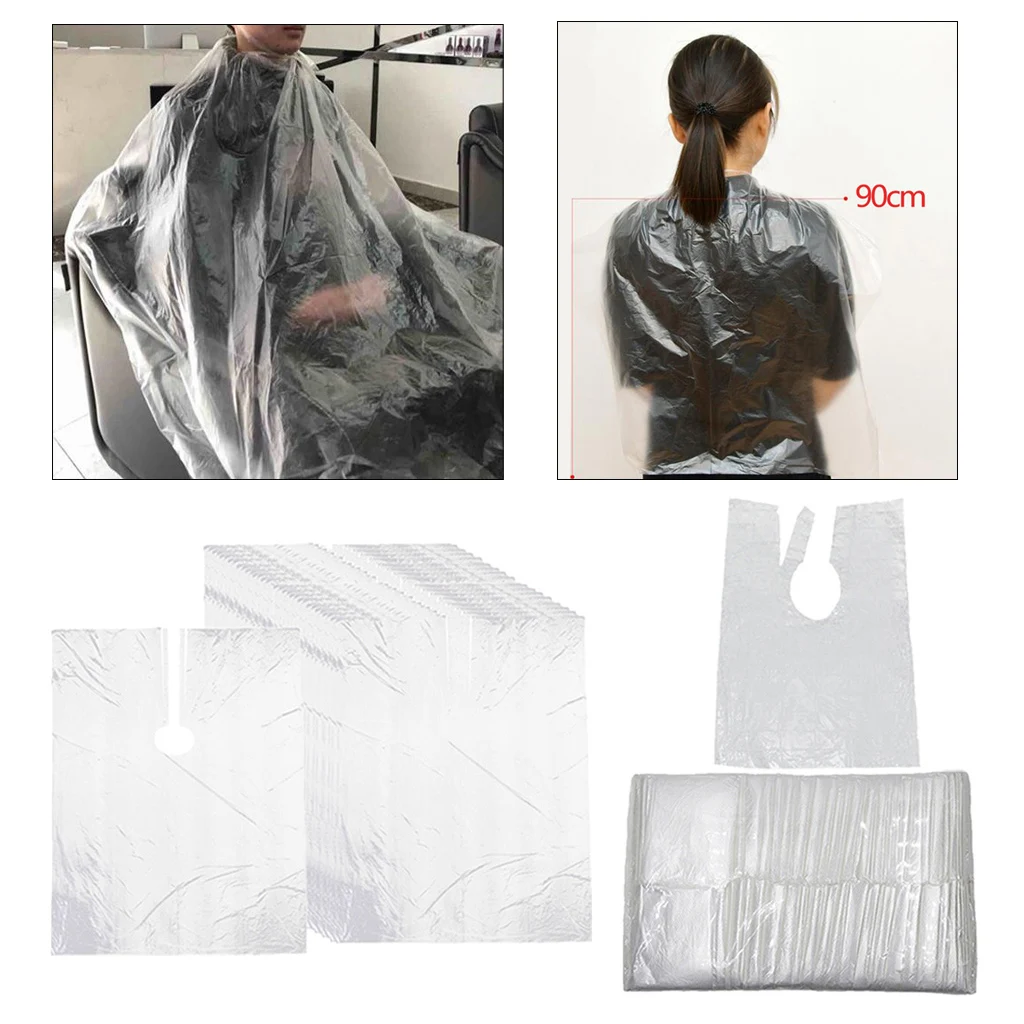 200Pcs Disposable Hair Cutting Cape Apron Home DIY Hair Salon Gowns Capes Cloth