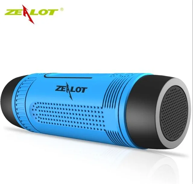 Zealot S1 Bluetooth динамик fm радио водонепроницаемый открытый велосипедный динамик Портативный беспроводной Колонка Бумбокс+ фонарик+ крепление для велосипеда - Цвет: blue