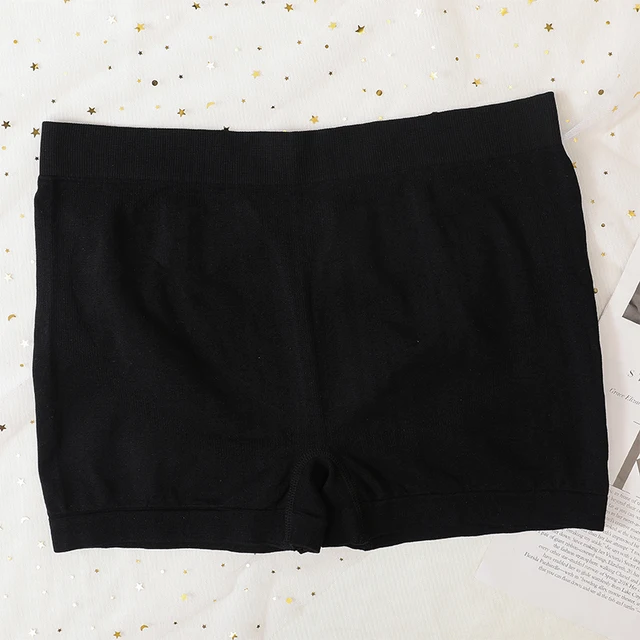 High Waist Seamless Shorts Women Hip Push Up Shorts Safety Short Pants Fitness Boxer Panty Tummy Control Underwear Underpants style1 black