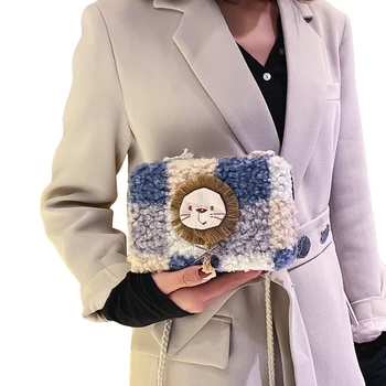 

Women Leather Satchel Handbag Shoulder Tote Messenger Ladies Small Crossbody Bag Valentine Day Gift Bag Plush Shoulder Hairy Bag