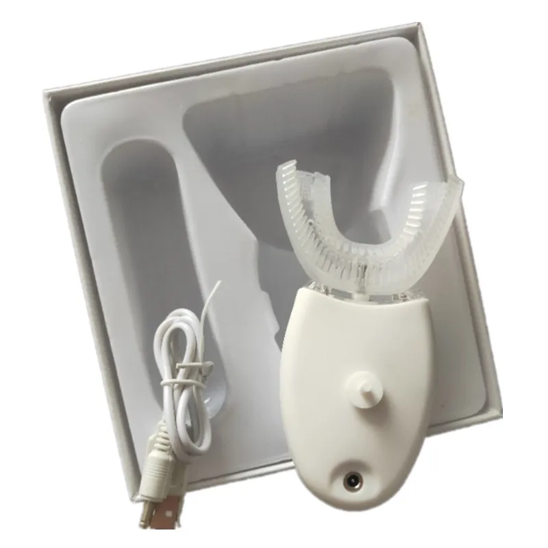 Автоматическая звуковая электрическая зубная щетка с usb-зарядкой, ультра звуковая зубная щетка, водонепроницаемая Пищевая силиконовая u-образная зубная щетка 20#817