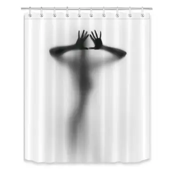 

Black and White Get Naked Shower Curtain Set Sexy Woman Fabric Bathroom Decor Waterproof Polyester Bathtub Curtain with Hooks