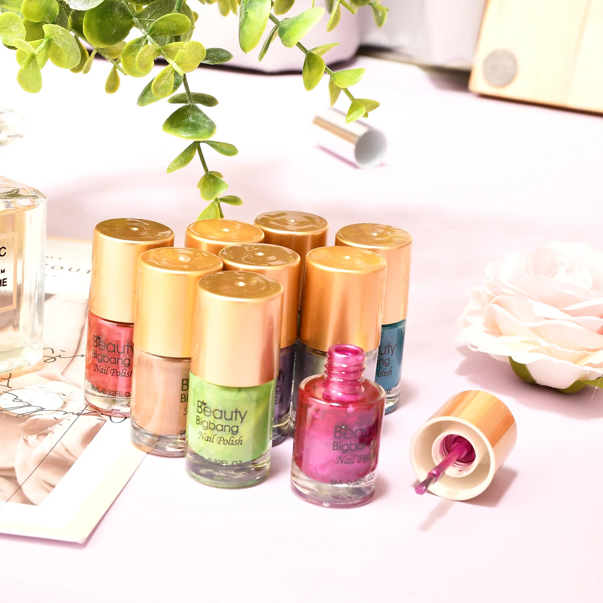 Beautybigbang 9 мл зеркальный эффект лак для ногтей металлический лак стойкий зеленый цвет Набор лаков для ногтей аксессуары для ногтей инструмент