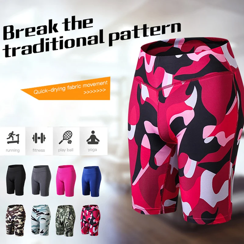Новые Сексуальные Карманные женские шорты для спортзала компрессионные фитнес-плотно спортивная одежда Леггинсы Шорты Брюки для бега йоги спорта