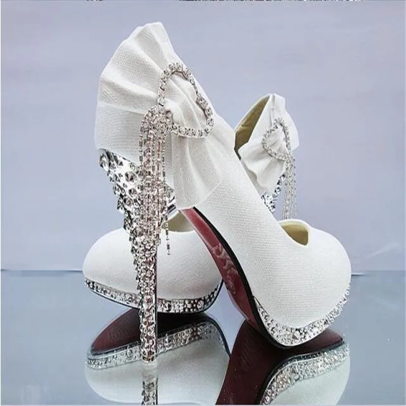Новая Элегантная женская обувь осень-зима свадебные туфли на высоком каблуке тонкие туфли со стразами и бантом на шпильке 7 см/10 см/11 см