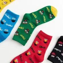 Осень и зима новые продукты Улица Сезам мультфильм Леди Творческий колледж в ветру чулки хлопок цвет для женщин