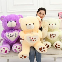 Grand ours en peluche grand jouet en peluche avec amour coeur doux cadeau saint valentin noël anniversaire filles Brinquedos oreiller poupée