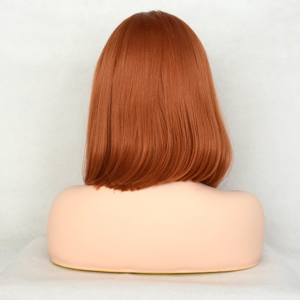 Парик Vogue Queen Orange Bob Женский фронтальный парик из синтетических волокон при
