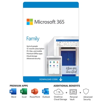

Office 365 Family | 12-Month Subscription, up to 1 people | Premium Office apps | 1TB OneDrive cloud storage | PC/Mac Download