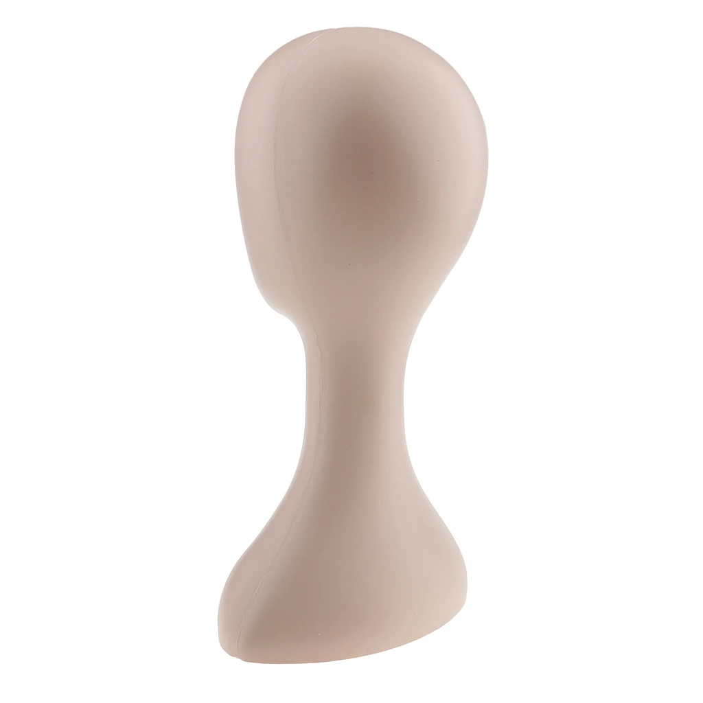Female Plastic Plain Face Mannequin Manikin Head Model Wig Sunglasses Eyeglass Hat Cap Display Stander - White Black Skin Color