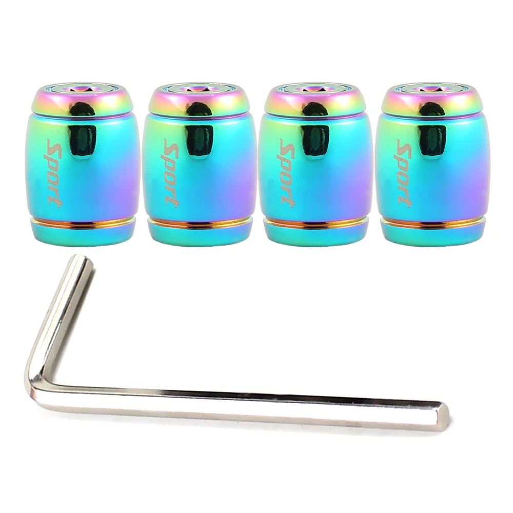 DSYCAR 1Set Fashion Zinc Alloy Anti-theft Sport Car Tire Valve Caps Wheel Tires Tire Stem Air Cap Airtight Cover for Car Styling