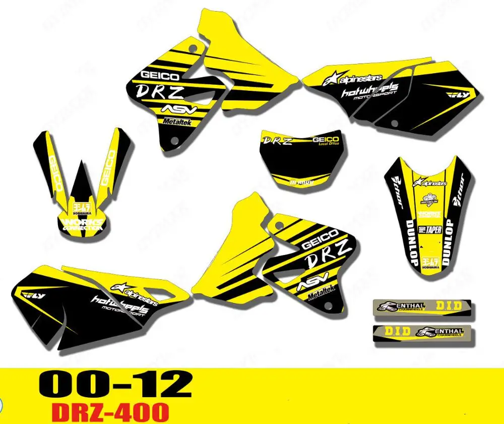 Наклейки графические для мотоциклов SUZUKI DRZ400 DRZ400SM 2000 2001 2002 2003 2004 2005 2006 2007 2008 2009 2010