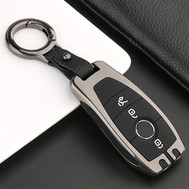 

Zinc alloy+Silicone Car key Cover Case For Mercedes Benz A E Class W177 W213 2017 2018 2019 Remote Fob Shell Skin Jacket Sleeve