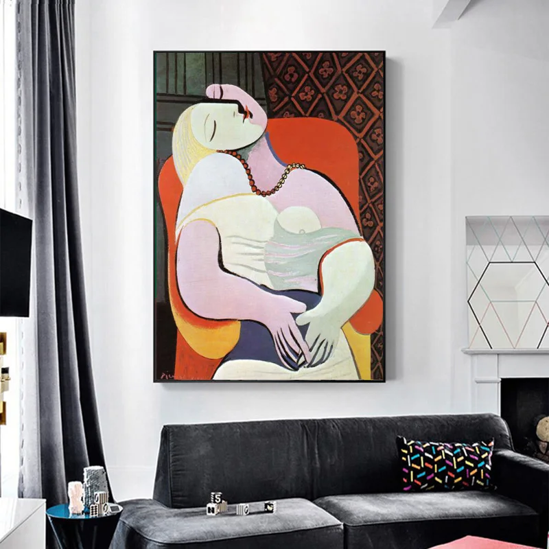 Abstract Famous Art The Dream Picasso Canvas Painting Reproduction on the Wall Posters and Prints Picture for Home Decor | Дом и сад