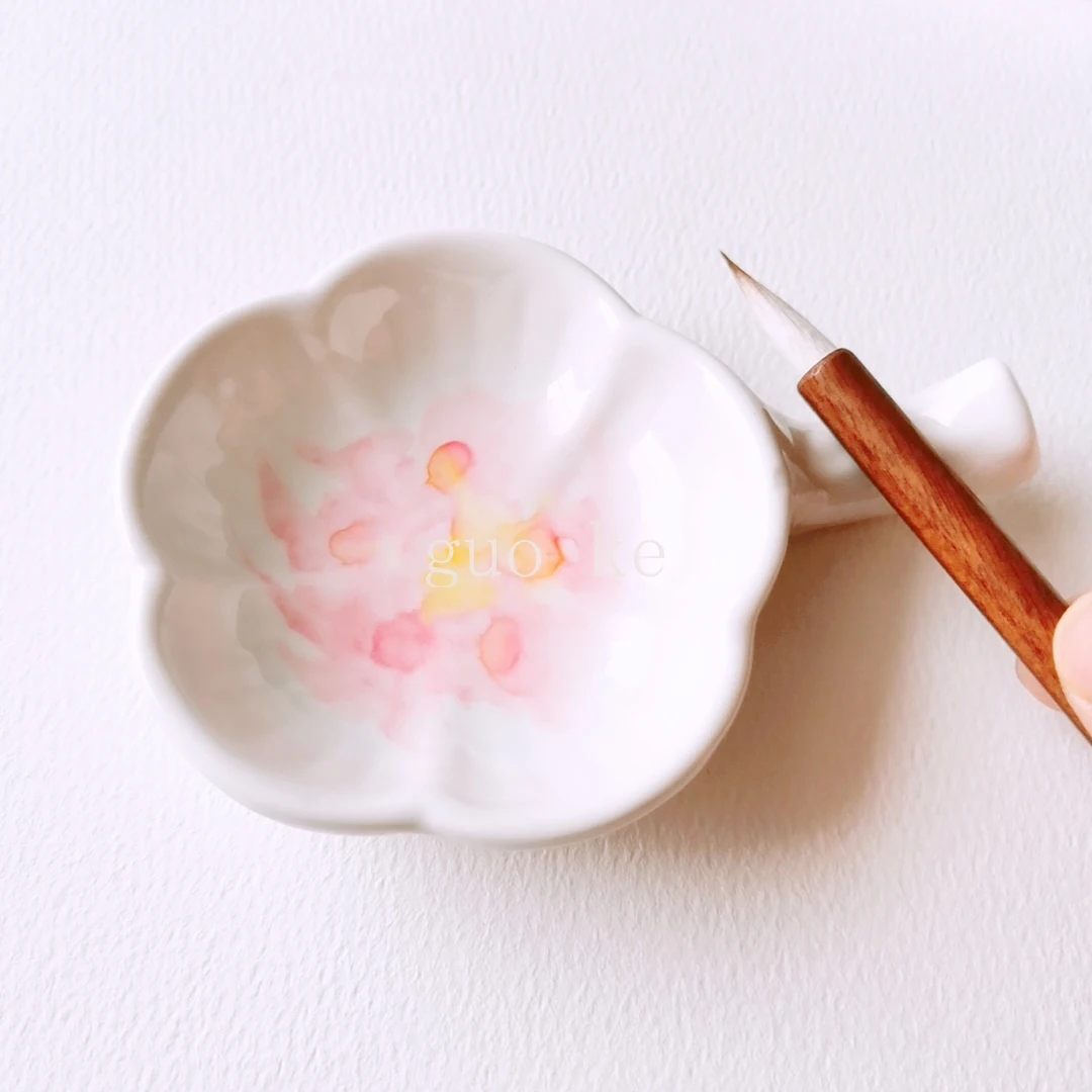 Watercolor Palette 20 grids Watercolor ceramic palette gouache pigment white porcelain plate painting ink plate Chinese painting art supplies