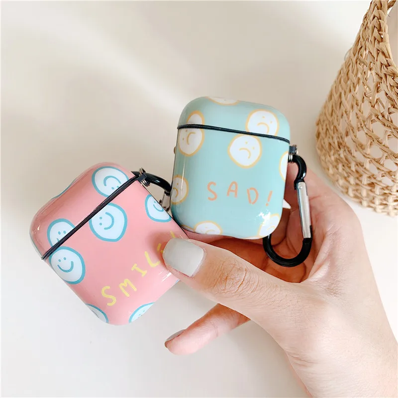 Funny Smiley Face Case For Apple Airpods 2 Cover IMD Bluetooth Earphone Cute Cartoon Headphone Box airpod | Электроника