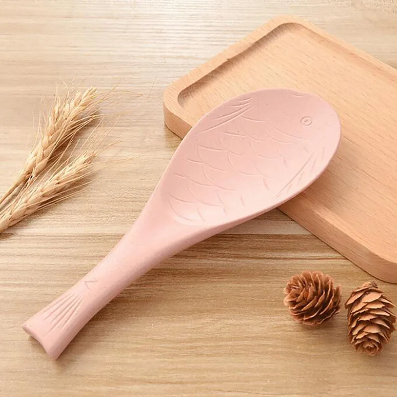 

Creative wheat straw environmentally friendly fish shape non-stick high temperature resistant rice spoon kitchen electric cooker