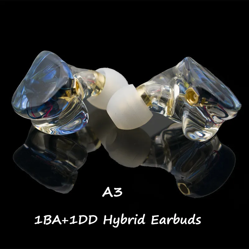 A3 Hi Fi 1BA + 1DD гибридные наушники 2PIN 0 78 мм мощный профессиональный стерео наушник