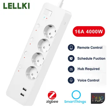 LELLKI - MULTIPRISE CONNECTÉE ZIGBEE 3.0 - 4 PRISES + 2 PORTS USB