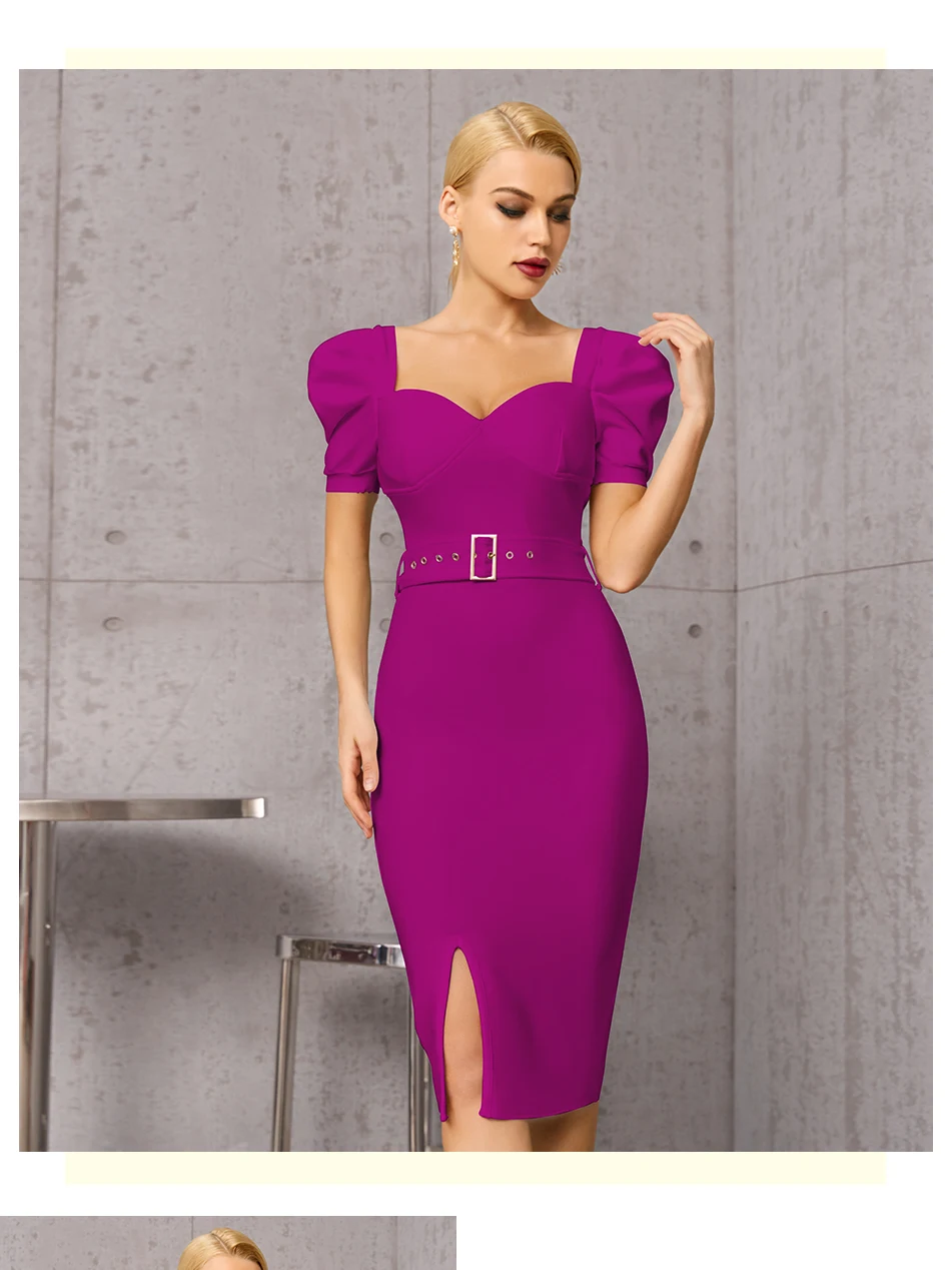 Adyce Black Short Puff Sleeve Club Bandage Dress For Women Sexy 2021 New Summer V Neck Belt Celebrity Runway Party Outfit Dress Adyce Black Short Puff Sleeve Club Bandage Dress For Women Sexy 2021 New Summer V Neck Belt Celebrity Runway Party Outfit Dress