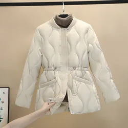 2021 New Waist Parkas Jacket Women Winter Coat Mid-length Cotton Parkas Jacket Women's Winter