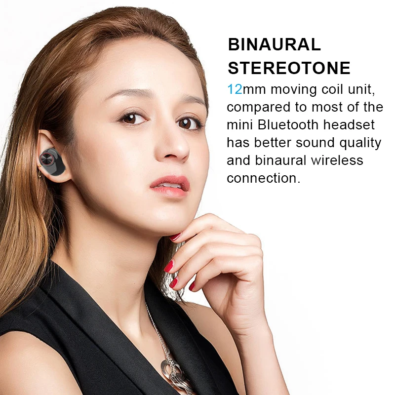 UBeamer V5 Bluetooth V5.0 наушники стерео звук истинные Беспроводные наушники с микрофоном громкой связи Bluetooth TWS наушники