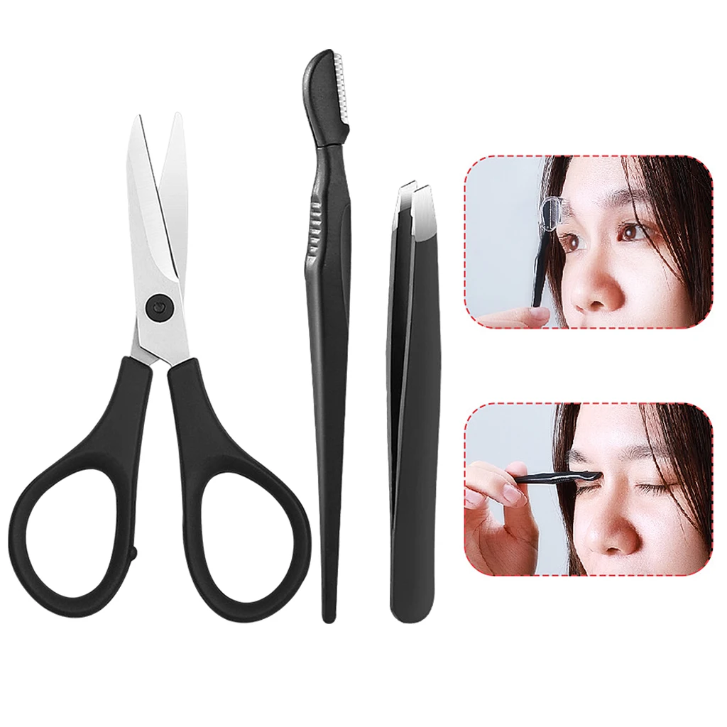 3pcs/set Portable Eyebrow Trimmer Kit Eyebrow Razor Set Eyebrow